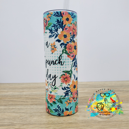 Throat Punch Floral, 20 oz Sublimated Steel Tumbler