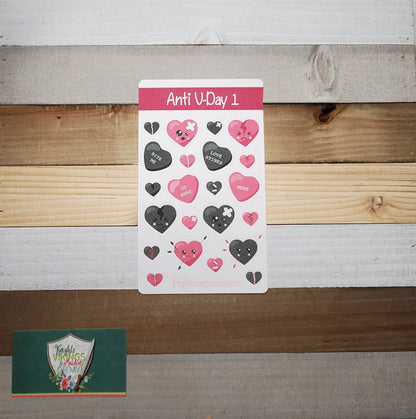 Anti Valentine's Day Stickers, Hearts, Broken Hearts, Break Up, Bullet Journal, Planning Stickers, Valentine's, Kiss Cut Stickers