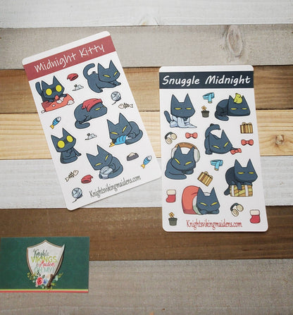 Black Cat Sticker Sheet, Kitten, Snuggle Kitten, Playful, Grumpy, Sleepy, Every Day, Bullet Journal, Planning Stickers, Kiss Cut Stickers