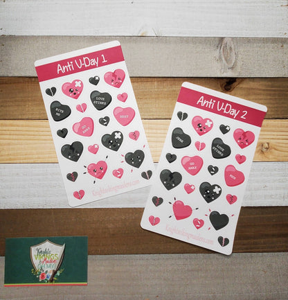 Anti Valentine's Day Stickers, Hearts, Broken Hearts, Break Up, Bullet Journal, Planning Stickers, Valentine's, Kiss Cut Stickers