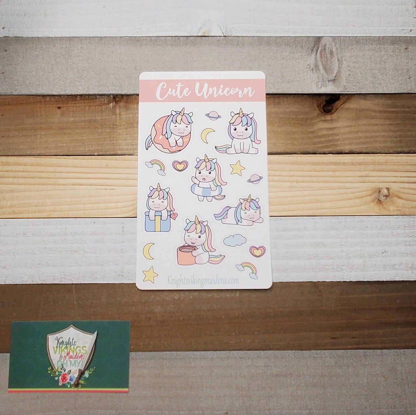 Unicorn Sticker Sheet, Donuts, Rainbow Unicorn, Every Day, Bullet Journal, Planning Stickers, Kiss Cut Stickers