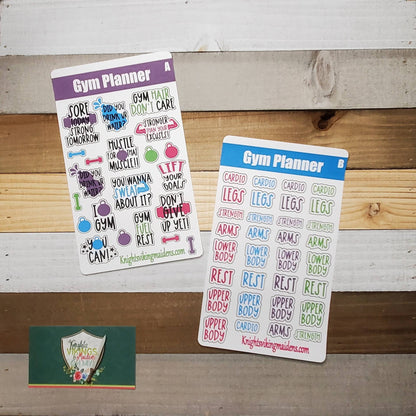 Gym Going Sticker Sheet, Leg Day, Cardio, Accountability, Kettle Bell, Gym Sayings, Bullet Journal, Planning Stickers