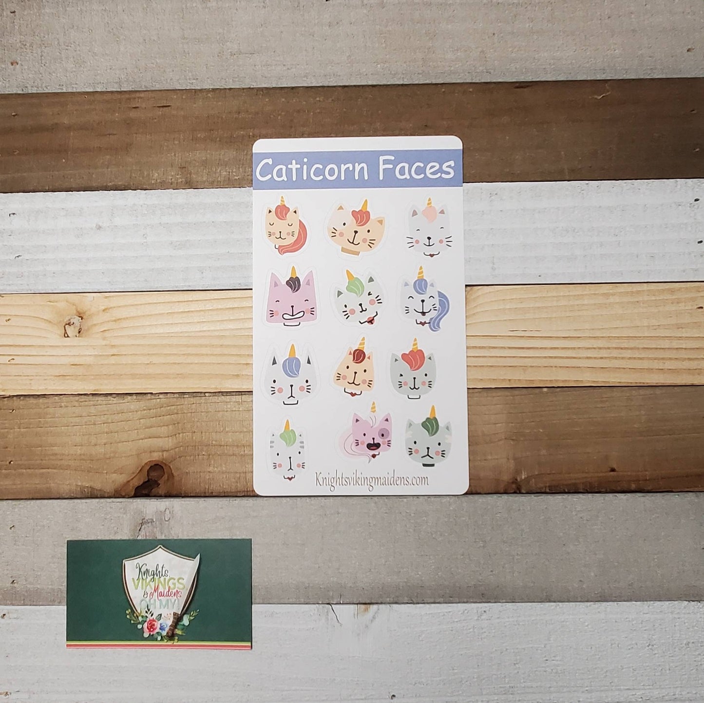 Caticorn Faces Sticker Sheet, Kitty, Unicorn, Emoji Faces, Bullet Journal, Planning Stickers, Tween, Teen