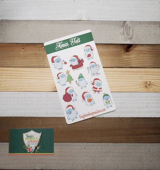 Xmas Yet Sticker Sheet, Gnomes, Snowflakes, Mittens, Bullet Journal, Planning Stickers, Winter Stickers, Christmas, Abominable Snowman