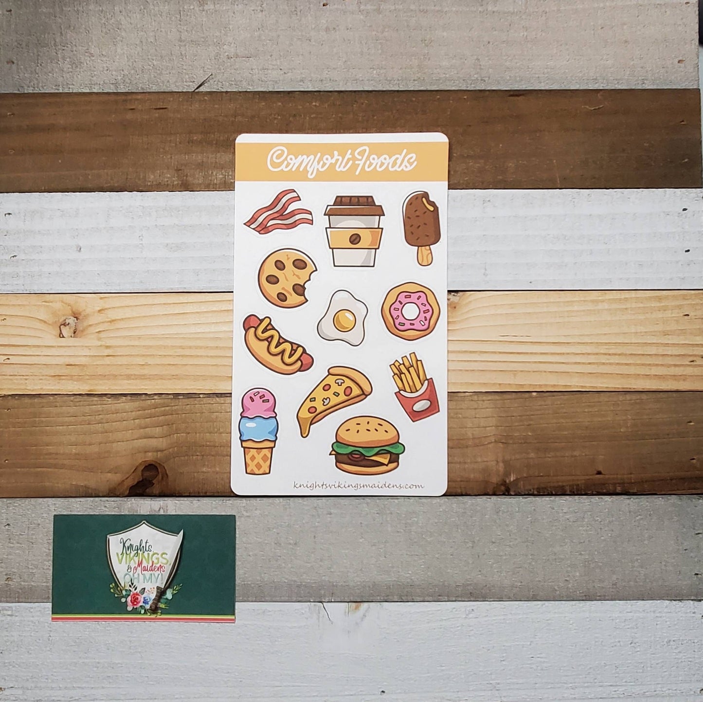 Comfort Foods Sticker Sheet, Hot Dog, Hamburger, Donut Bullet Journal, Planning Stickers, Fast Food, Binge Foods, Tween Stickers