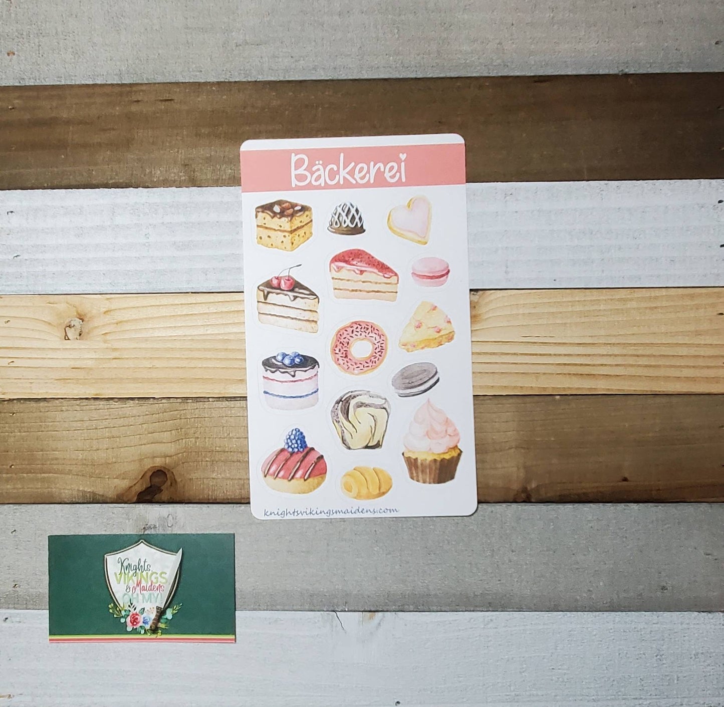 Bakery Foods Sticker Sheet, Cupcakes, Cake, Donut Bullet Journal, Planning Stickers, Sweets, Watercolor, Tween Stickers