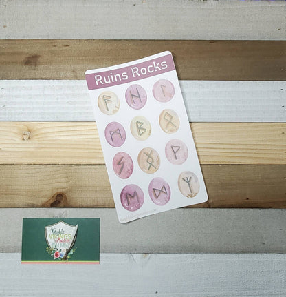 Viking Runes Sticker Sheet, Ruins, Tween, Teen, Bullet Journal, Historical, Norse, Elder Futhark, Rock or Pebble Stickers