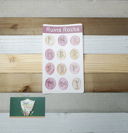 Viking Runes Sticker Sheet, Ruins, Tween, Teen, Bullet Journal, Historical, Norse, Elder Futhark, Rock or Pebble Stickers