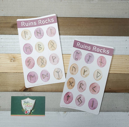 Viking Runes Sticker Sheet, Ruins, Tween, Teen, Bullet Journal, Historical, Norse, Elder Futhark, Rock or Pebble Stickers