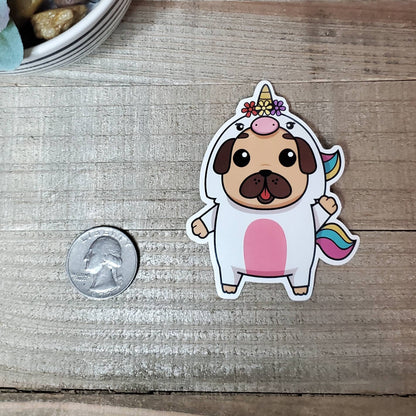 Unicorn Puppy Costume Die Cut Sticker, Tween Sticker, Jammies , Bullet Journal, Planning Stickers, Laptop Sticker