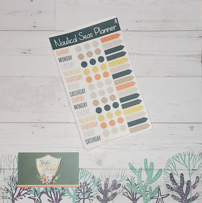 Nautical Seas Sticker Sheet, Beach, Seven Seas,  Yacht , Social Calendar Planning, Bullet Journal, Planning Stickers, Beach House