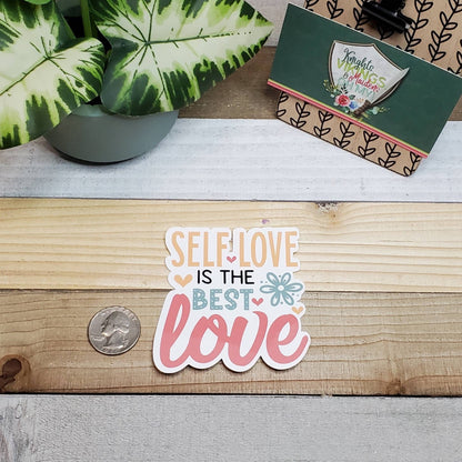 Self Love is the Best Love Die Cut Sticker, Tween Sticker, Mental Health, Empowerment,  Bullet Journal, Planning Stickers, Laptop Sticker