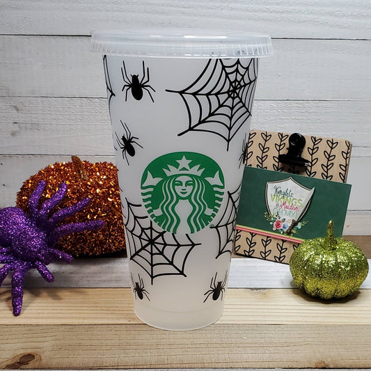 Spiders and Webs, Starbucks Cold Cup with Straw