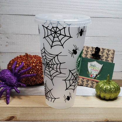 Spiders and Webs, Starbucks Cold Cup with Straw