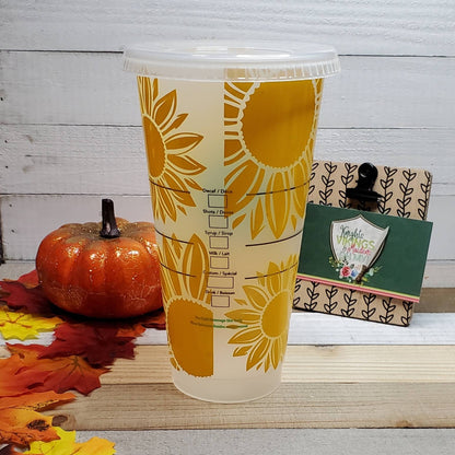 Sunflower, Starbucks Cold Cup with Straw