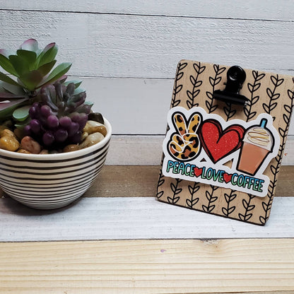 Peace Love and Coffee, Die Cut Sticker, Novelty Sticker, Love Sticker,  Bullet Journal, Planning Stickers, Laptop Sticker, Coffee Lover