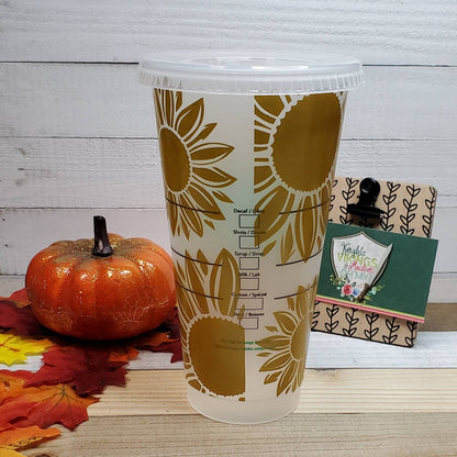 Golden Sunflower, Starbucks Cold Cup with Straw