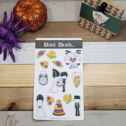 Until Death,, Sticker Sheet, Skulls, Macabre, Wedding, Bullet Journal, Planning Stickers, All Hallow's Eve, Halloween, Tween