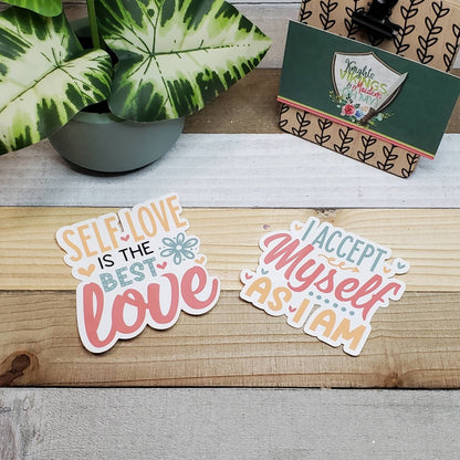 I Accept Myself, Self Love Die Cut Sticker Set, Tween Sticker, Mental Health, Self Love,  Bullet Journal, Planning Stickers, Laptop Sticker