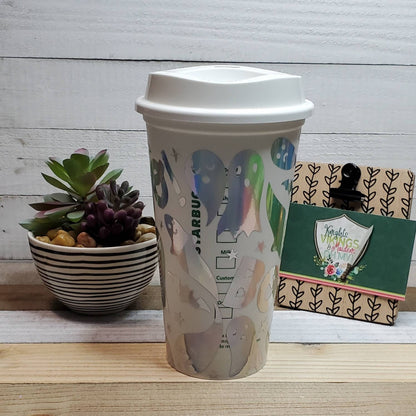 Holographic Ghosts Leaves, 16oz Starbucks Hot Cup