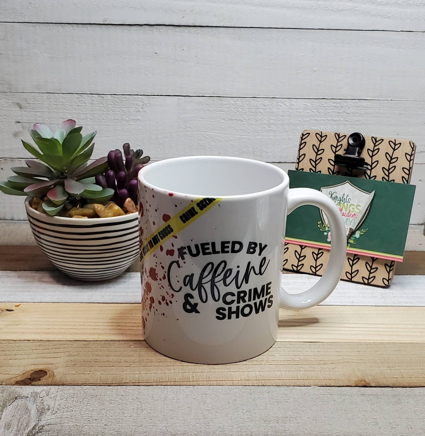 Fueled by Caffeine and Crime Shows, Your Choice in Mug Color and Size, True Crime, Documentaries, Coffee Lover, Coffee Mug, Gift for Friends
