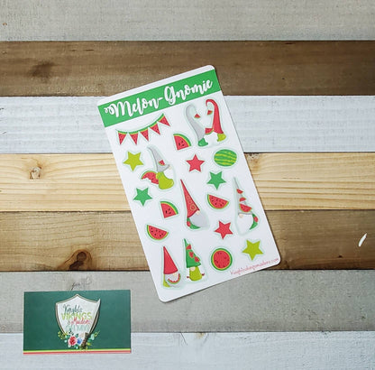 Melon Gnome Sticker Sheet, Gnomes, Watermelon, Summer, Bullet Journal, Planning Stickers, Spring Stickers, Picnic