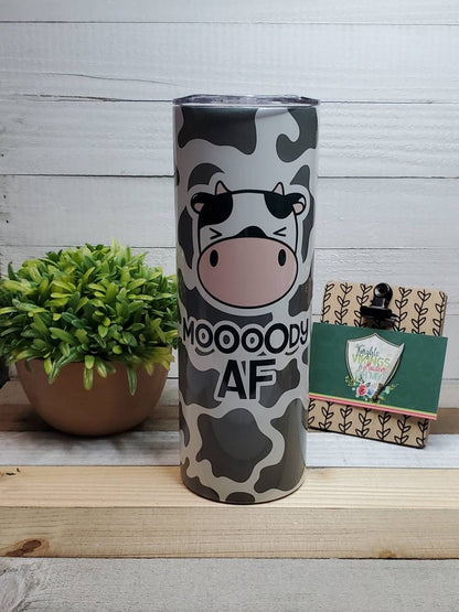 Moooody AF, 20oz Sublimated Steel Tumbler