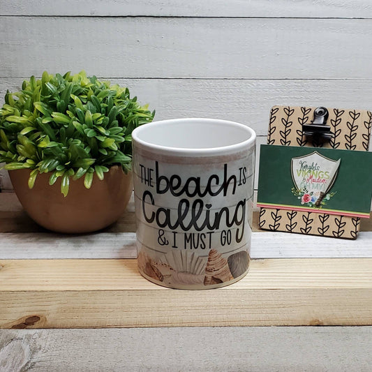 The Beach is Calling, Your Choice in Mug Color and Size, Coffee Lover, Coffee Mug, Winter Mug, Holiday Gift, Beach Vacation