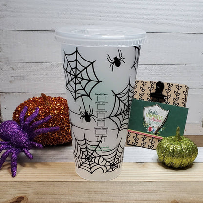 Spiders and Webs, Starbucks Cold Cup with Straw