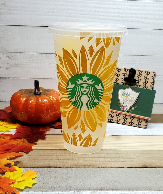 Sunflower, Starbucks Cold Cup with Straw