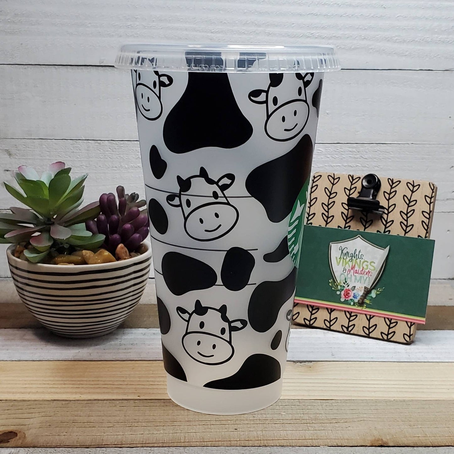 Cow, Starbucks Cold Cup with Straw