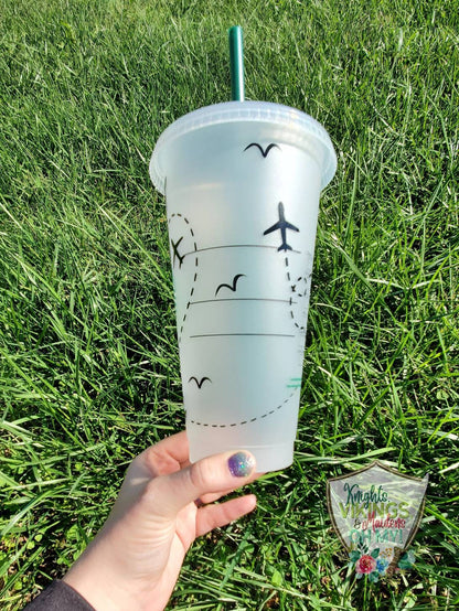 AirPlanes Cup, Starbucks Cold Cup with Straw