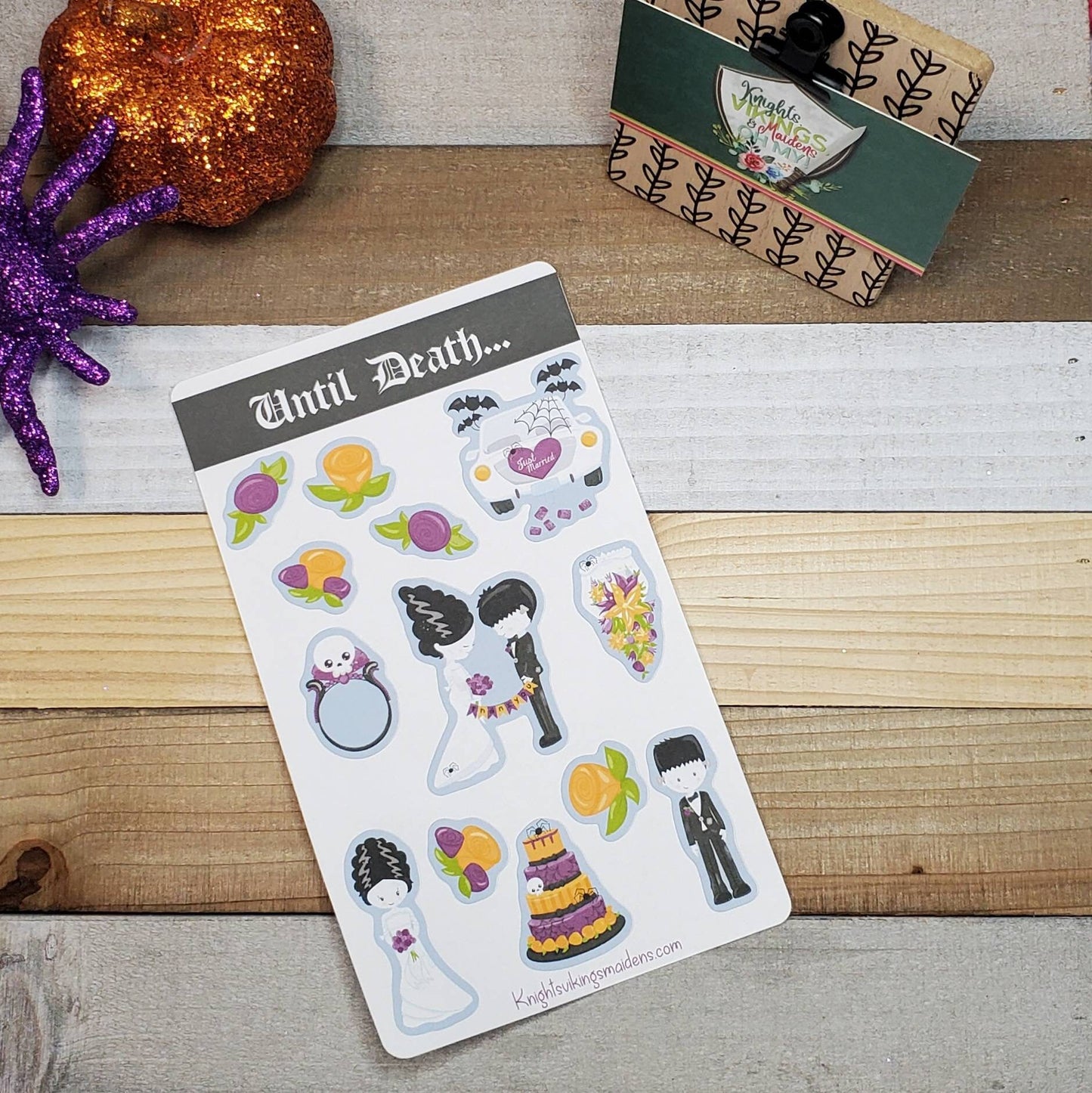 Until Death,, Sticker Sheet, Skulls, Macabre, Wedding, Bullet Journal, Planning Stickers, All Hallow's Eve, Halloween, Tween