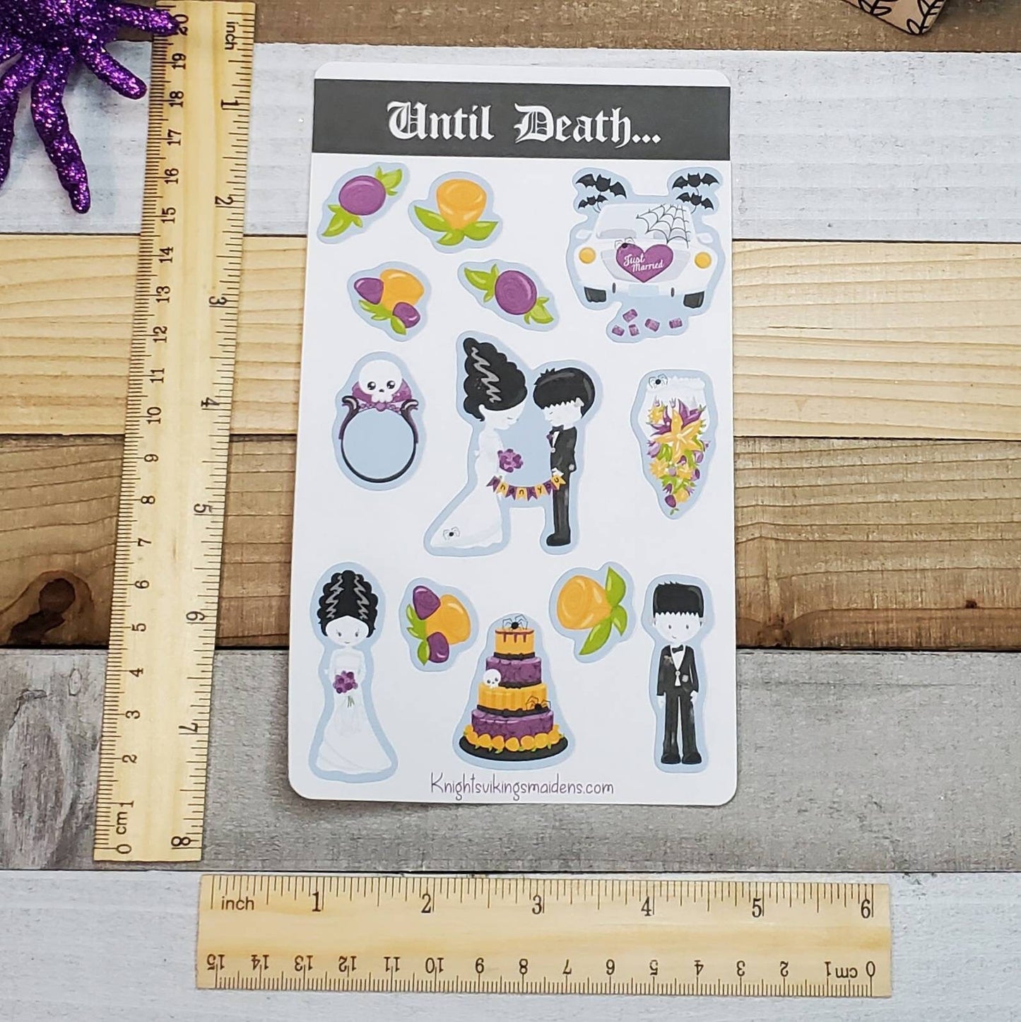 Until Death,, Sticker Sheet, Skulls, Macabre, Wedding, Bullet Journal, Planning Stickers, All Hallow's Eve, Halloween, Tween