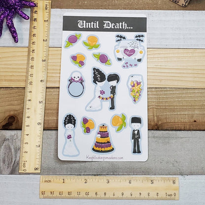 Until Death,, Sticker Sheet, Skulls, Macabre, Wedding, Bullet Journal, Planning Stickers, All Hallow's Eve, Halloween, Tween