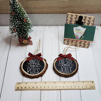 Round Wood Slice Ornament, Your Choice of 1 or a Set, Merry Christmas, Rustic Farmhouse Christmas, Christmas Tree Ornaments, Holiday Tree