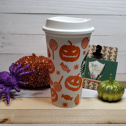 Pumpkin and Candy, 16oz Starbucks Hot Cup