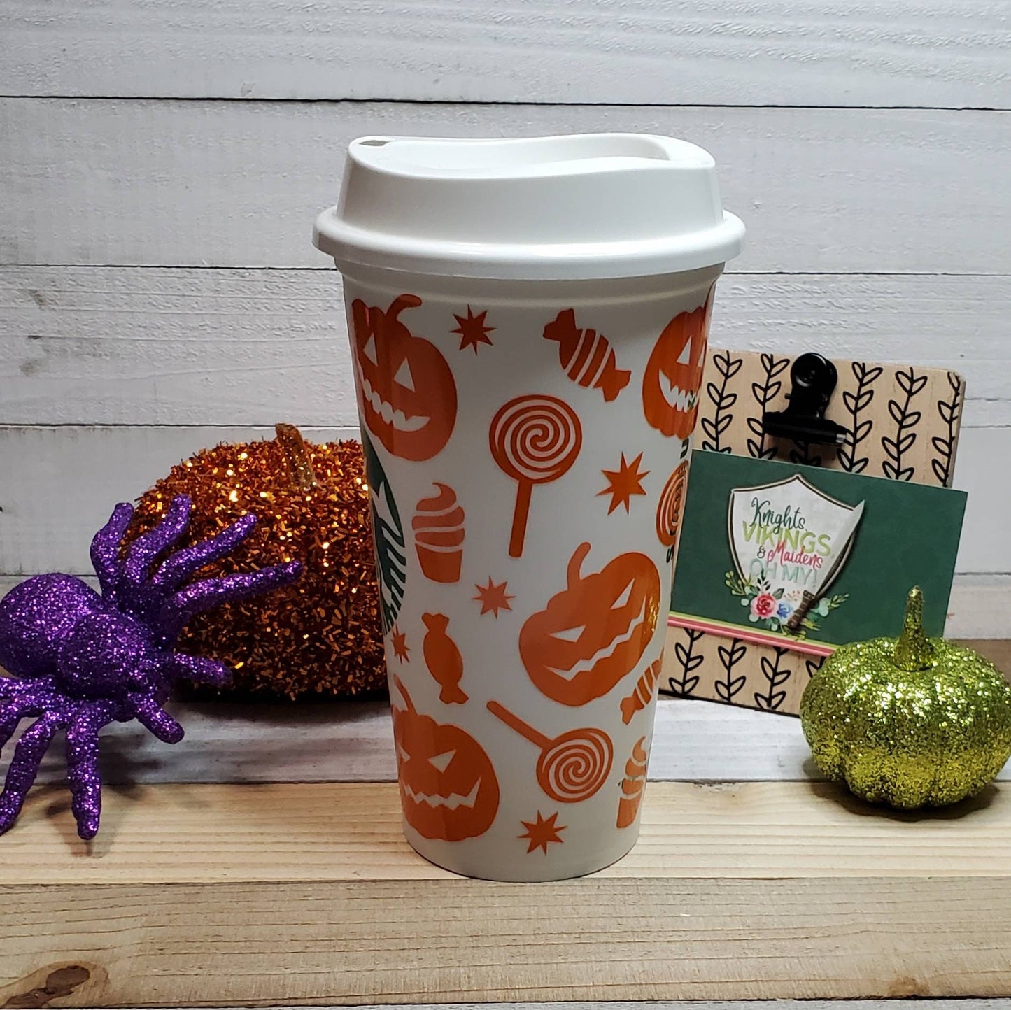Pumpkin and Candy, 16oz Starbucks Hot Cup