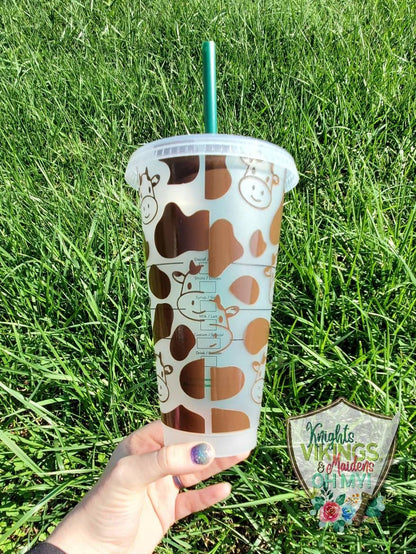 Chocolate Cow, Starbucks Cold Cup with Straw