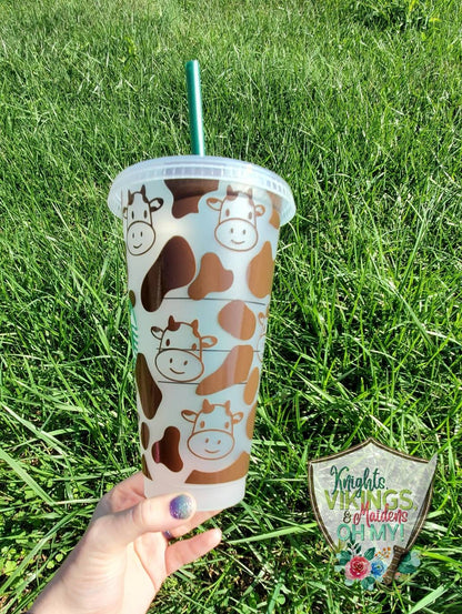 Chocolate Cow, Starbucks Cold Cup with Straw