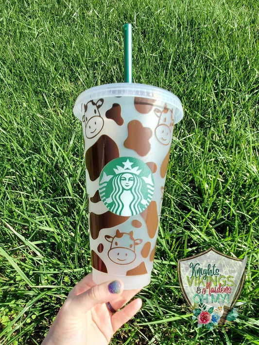 Chocolate Cow, Starbucks Cold Cup with Straw