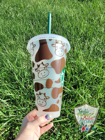 Chocolate Cow, Starbucks Cold Cup with Straw