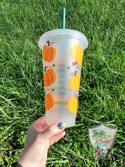 Pumpkin, Starbucks Cold Cup with Straw