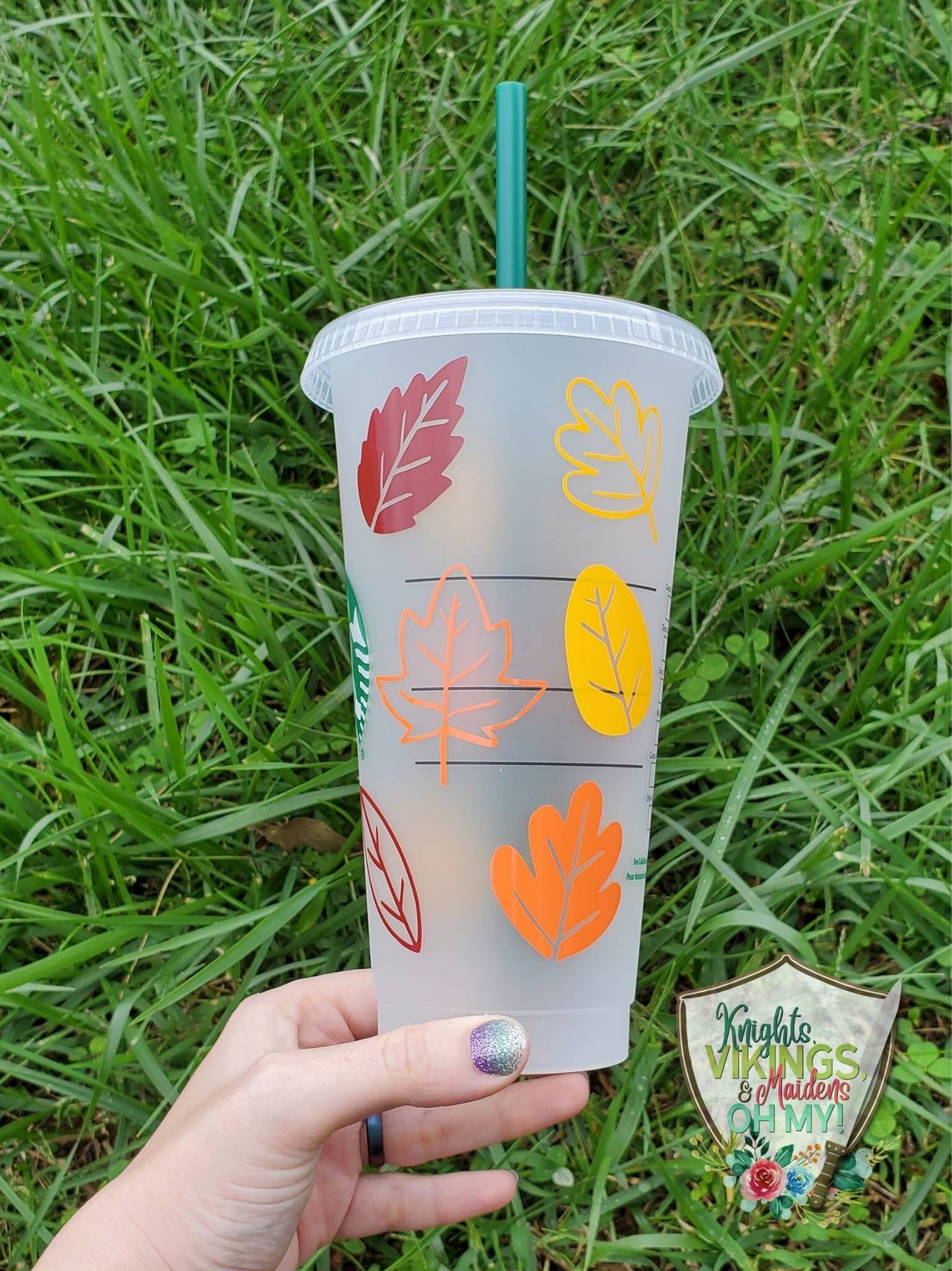 Falling Leaves, Starbucks Cold Cup with Straw