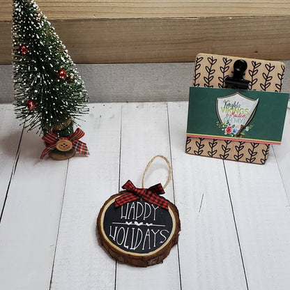 Round Wood Slice Ornament, Your Choice of 1 or a Set, Merry Christmas, Rustic Farmhouse Christmas, Christmas Tree Ornaments, Holiday Tree