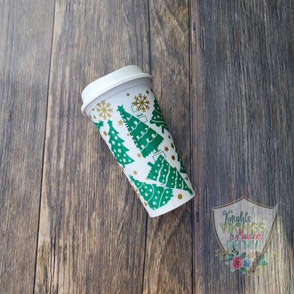 Christmas Tree Hot Cup, 16oz Starbucks Hot Cup