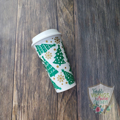 Christmas Tree Hot Cup, 16oz Starbucks Hot Cup