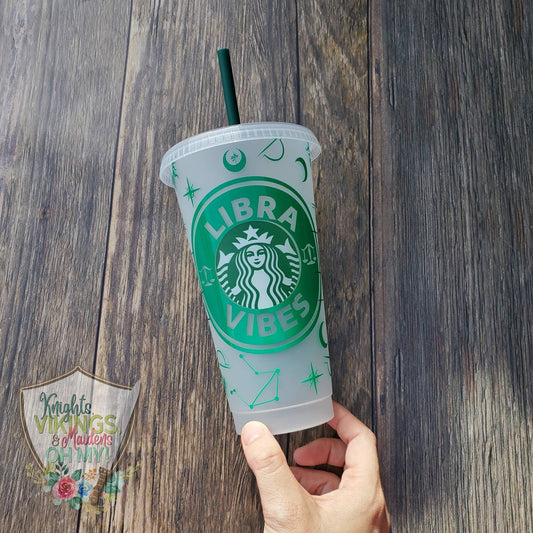 Libra Vibes, Starbucks Cold Cup with Straw