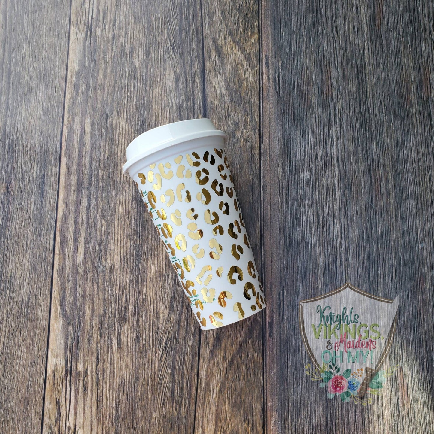 Shiny Gold Leopard Hot Cup, 16oz Starbucks Hot Cup