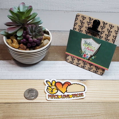 Peace Love Taco Tuesday Set , Die Cut Sticker, Novelty Sticker, Love Sticker,  Bullet Journal, Planning Stickers, Laptop Sticker,